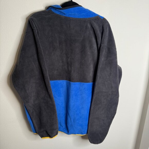 Columbia Men's XL Blue Yellow Gray Back Bowl Fleece Full Zip Jacket Cozy Travel - Picture 3 of 5